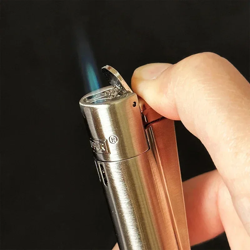 New Clipper  Metal Fireless Butane Gas Jet Torch Lighter Portable Grinding Spades A Wheel Flint Inflatable Lighter with Gift BOX