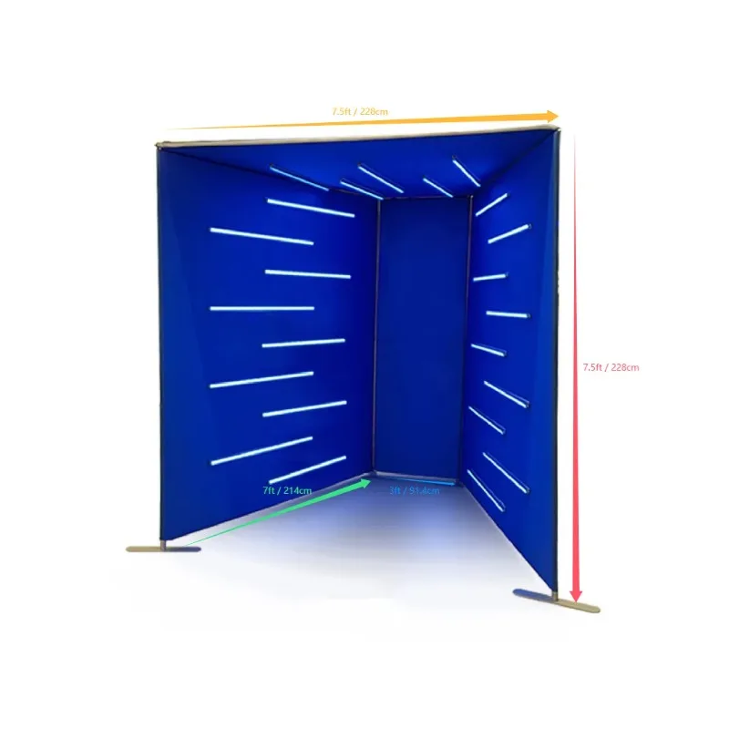 Cool LED rainbow light fashion photography booth, stable structure Internet celebrity live stream house background booth