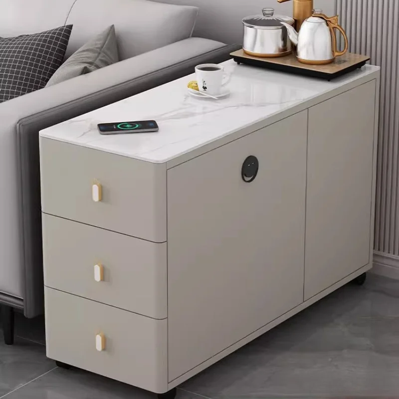 Mobile Wheels Coffee Table Living Room Rectangular Dressing Bedside Coffee Table Modern Minimalist Tavolino Furniture For Home