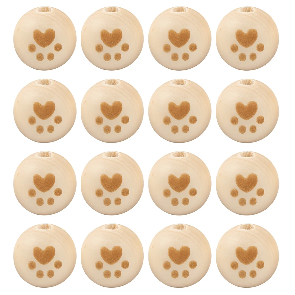 

50 Pcs Wooden Beads Loose Round Handmade Beadwork DIY Accessories Spacer Jewelry