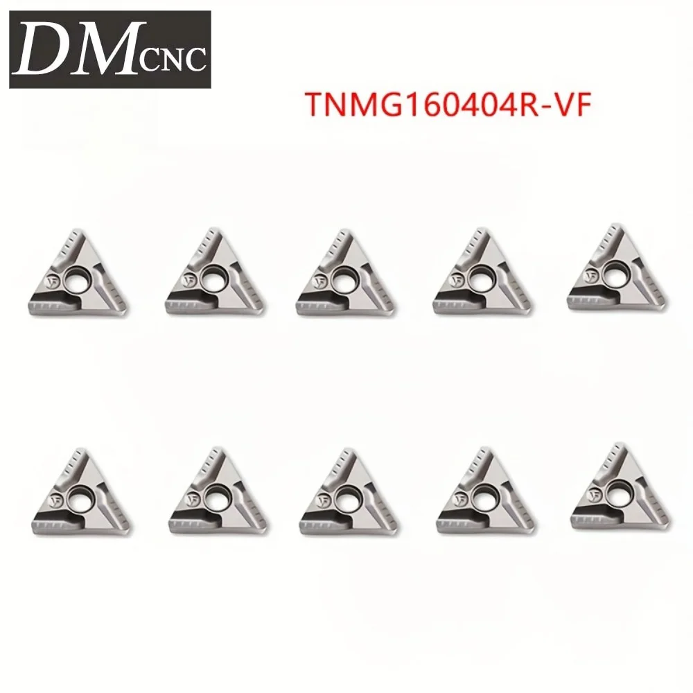 

TNMG160404R/L-VF & TNMG160408R/L-VF Carbide Turning Inserts 10PCS - CNC Lathe Tools for Steel/Cast Iron