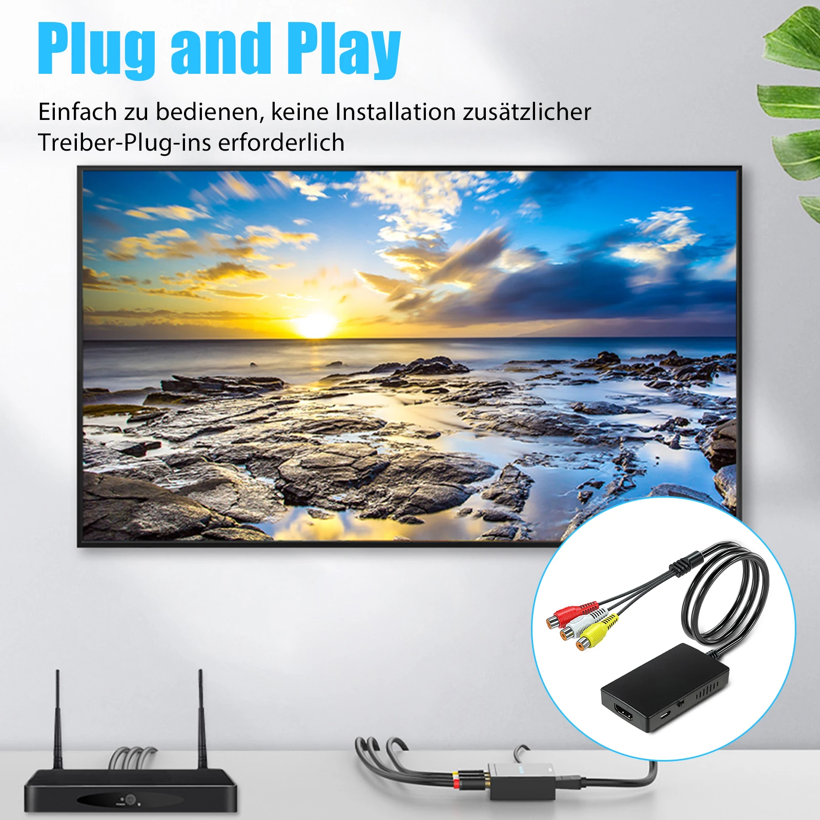 Interference-free  To Converter For Easy And Stable AV To Transmission Easy To