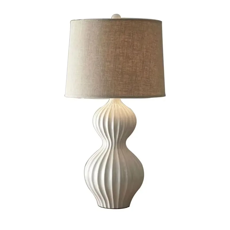 

Modern Ceramic Desk Lamp Creative Nordic Home Living Room Study Bedroom Bedside Lamp Hotel Eye Protection Cloth Lamp Table Lamp