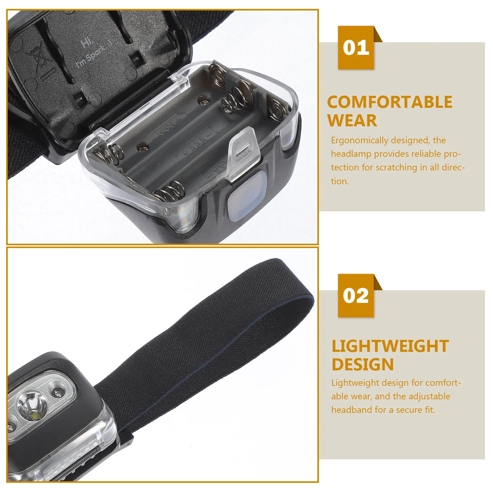 

LED Headlamp 7 Lighting Modes Waterproof for Camping Hiking Running Outdoor Adventures Powered Headlamp