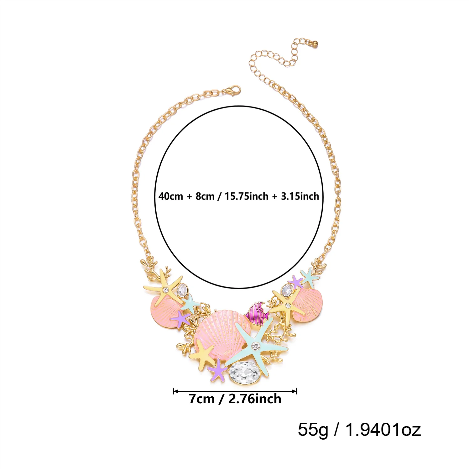 Einzigartiges Design Sternmuschel-Korallen-Kettenhalskette für Frauen Luxuriöse Imitationsperlen-Seestern-Halsketten Ästhetischer Partyschmuck – Detail 10