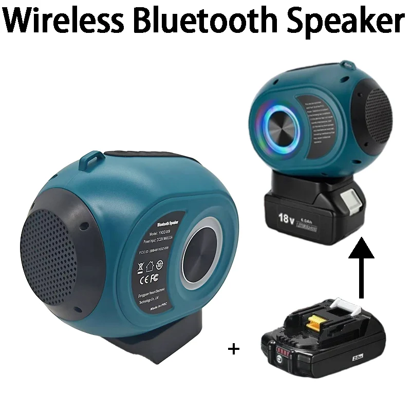 

For Makita/Bosch/DW/Milwaukee 18/20V Battery Wireless Bluetooth Speaker Portable High-Definition Sound System for Festival Party