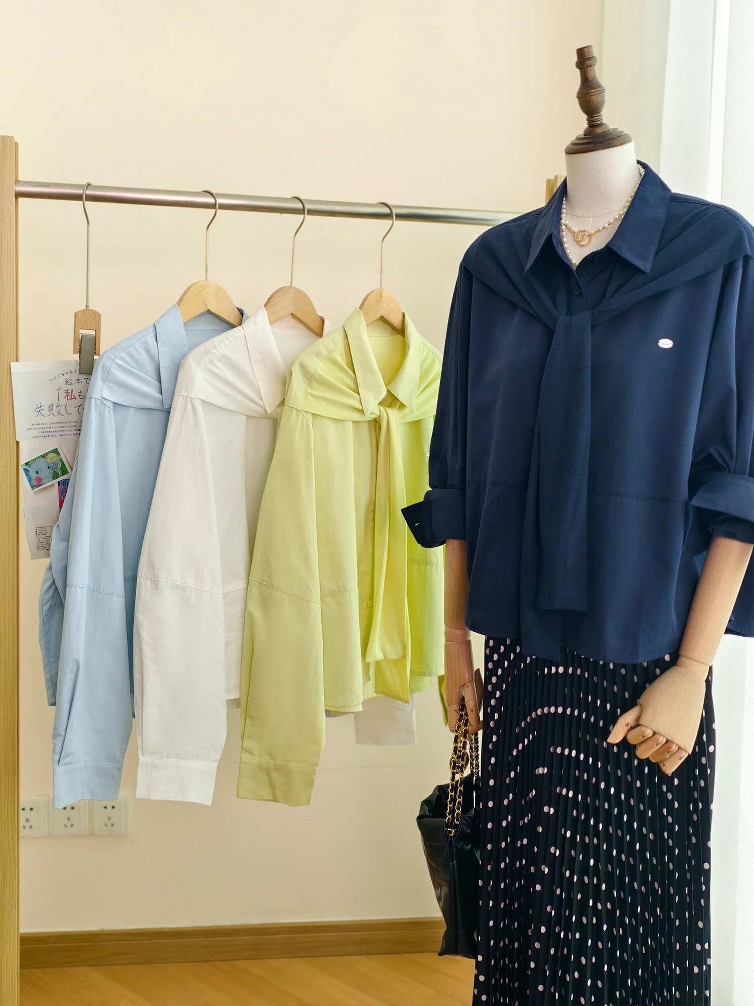 

Шелковистая женская рубашка с длинным рукавом и воротником-рюшами, повседневный стиль, свободный крой, хлопок, волокно Lenzing Lyocell, шаль в тон