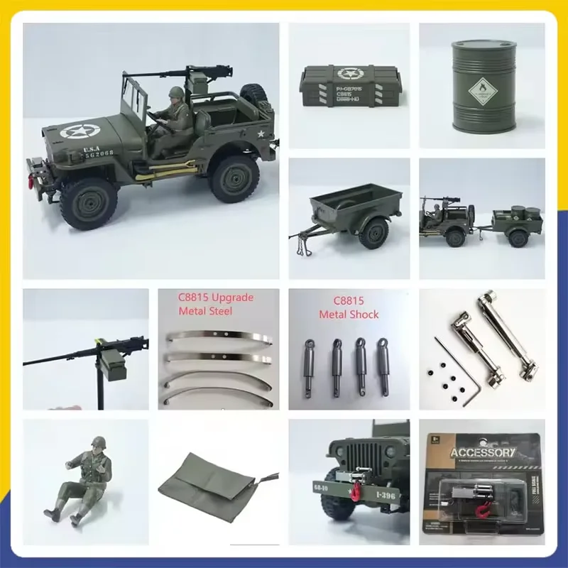 JJRC C8815 Ersatzteile Upgrade-Teile Anhänger Soldat Winde Verdeck Metall CVD Original Zubehör für C8815 RC Auto Upgrade-Zubehör
