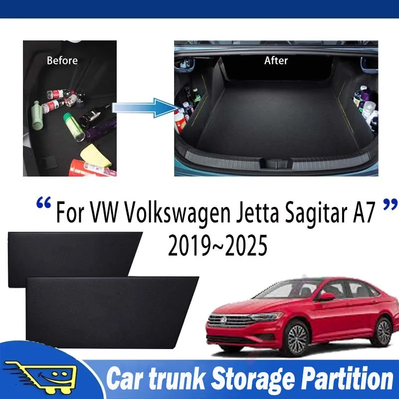 For VW For Volkswagen Jetta Sagitar A7 2019~2025 Trunk Storage Partition Multifunction Storage Auto Interior Parts