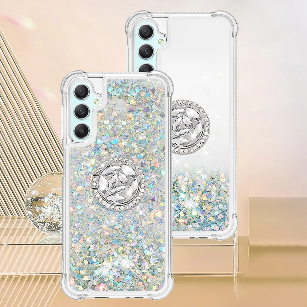 

Glitter Quicksand Case For Samsung Galaxy A54 A14 A34 A24 A53 A73 A13 A23 A32 A52 A72 A33 A51 A71 Ring Holder Shockproof Cover