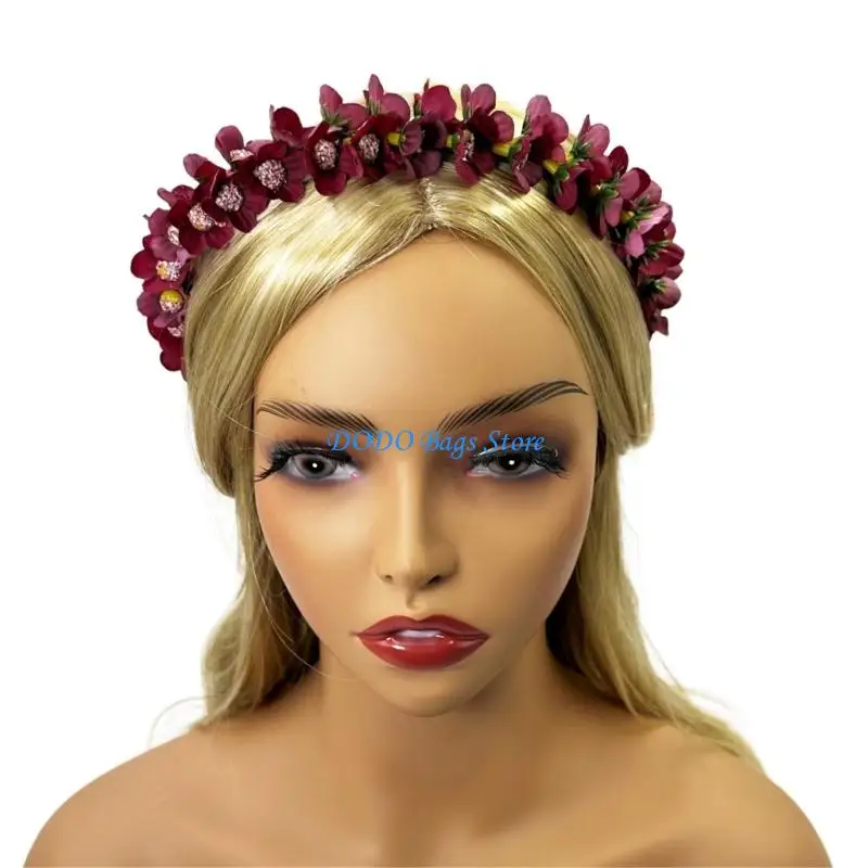 ربطة شعر على شكل زهرة صناعية، إكسسوارات شعر أنيقة للاستخدام في الهواء الطلق للبالغين