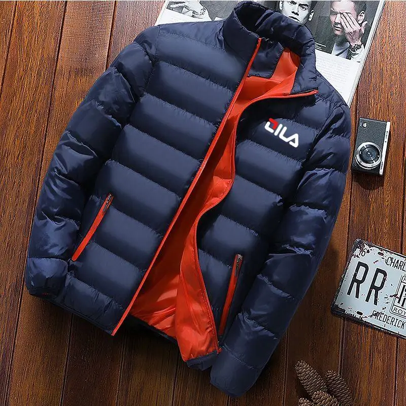 Chaqueta acolchada de algodón con cuello levantado para hombre, abrigo deportivo ligero y cálido para negocios y oficina, novedad de invierno de 2024