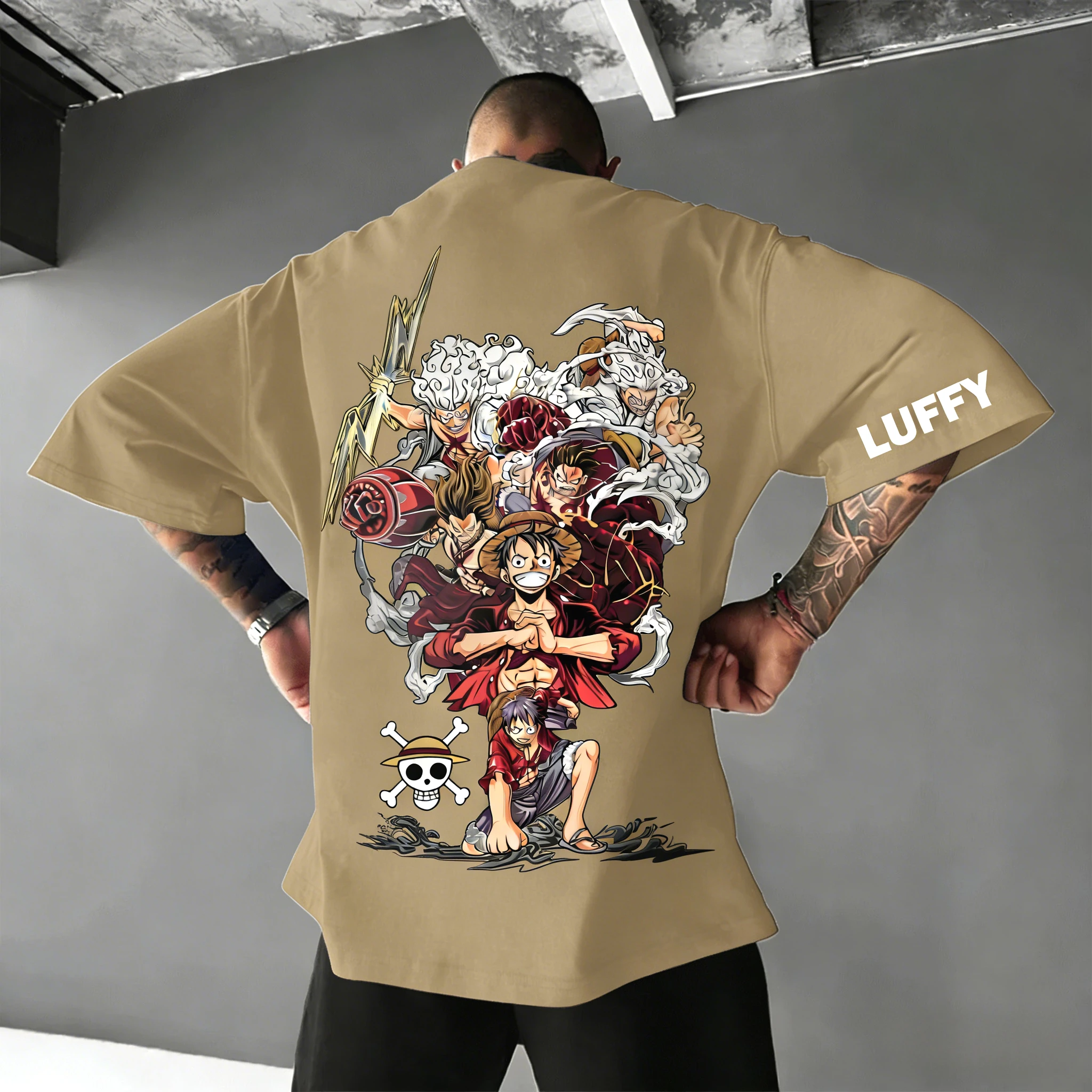 قطعة واحدة عمل أنيمي لوفي طباعة الرجال النساء القطن تي شيرت Harajuku Y2K الشارع الشهير الصيف عادية الجرافيك المتضخم المحملة القمم