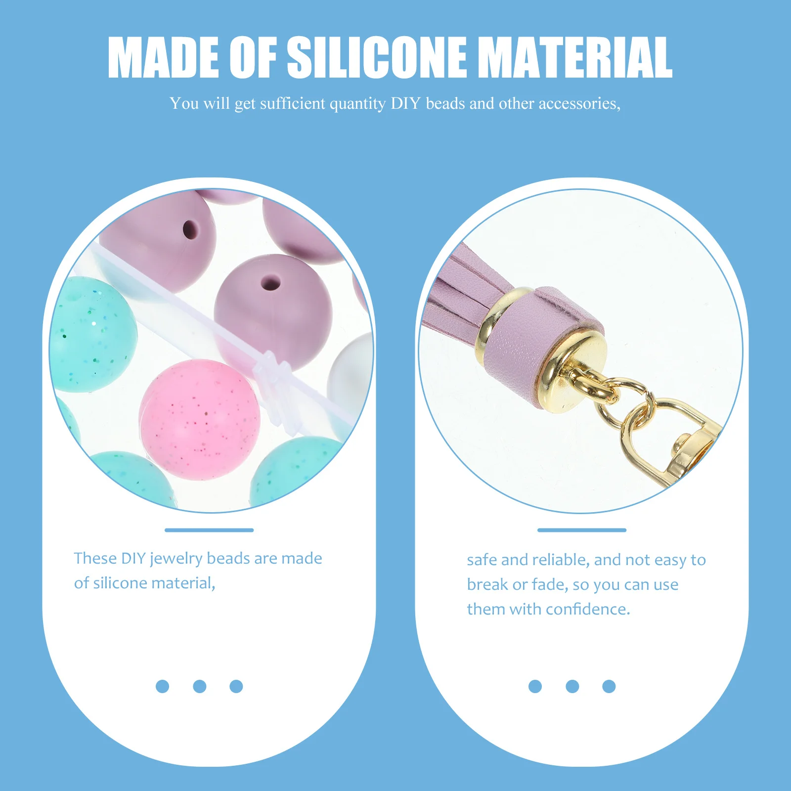 

Silicone Beads Bulk Keychain Making DIY Loose Beads Safe Silicone Material Handmade Jewelry Craft Charms Beads,