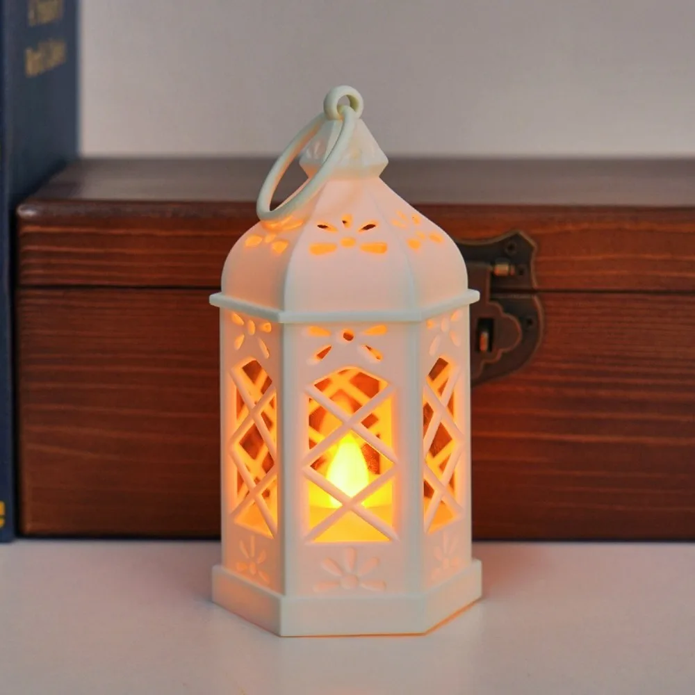 

Retro Plastic Retro Desktop Lamp Portable Creative Hexagonal Wind Lamp Small LED Wind Lamp Gift Giving