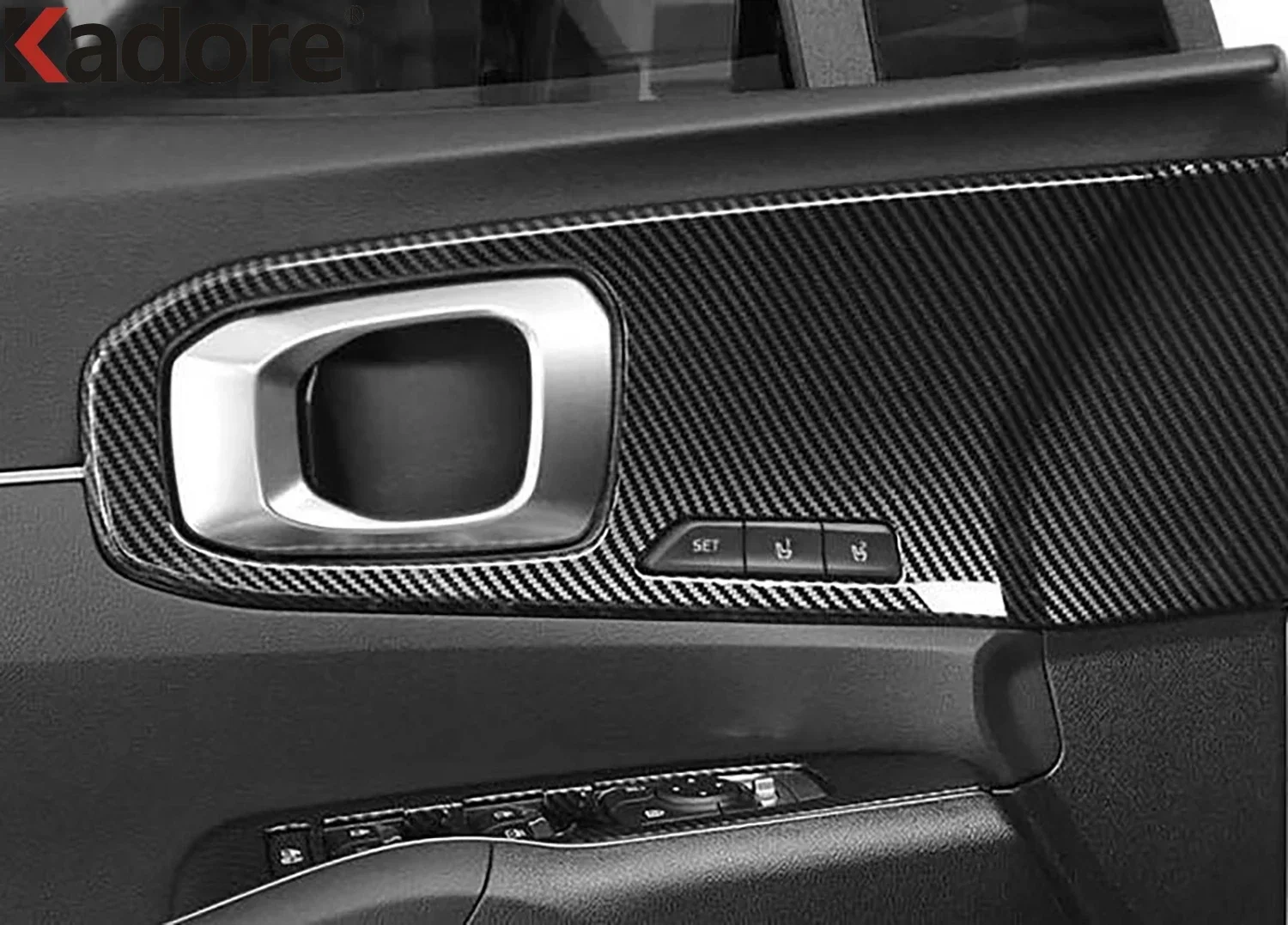 For Kia Sorento 2021 2022 2023 Carbon Fiber Car Inside Inner Door Armrest Handle Bowl Panel Cover Trim Interior Accessories