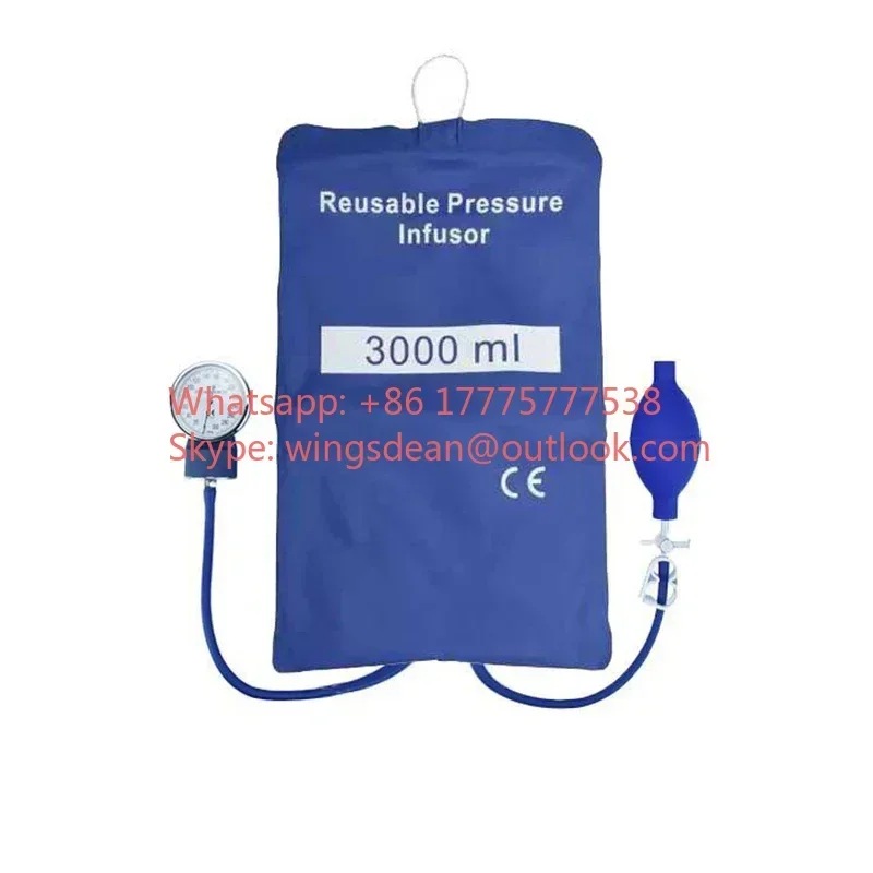 再利用可能な医療用輸液バッグ圧力バッグ 3000ml ゲージ付き