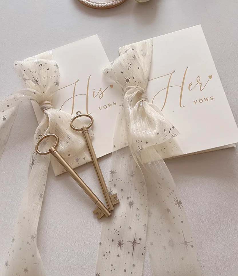 

Свадебная корейская звезда, пряжа, бант, невеста, маленькая свежая клятва, карта жених, декоративная открытка, книга клятва для свадебной пары