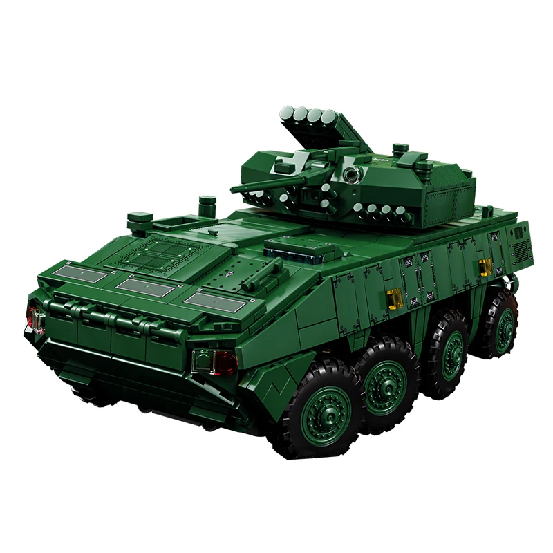 

12GO 96008 ZBL-19 Колесная пехотная боевая машина, модель 1671 шт., набор строительных блоков, военная модель, игрушки «сделай сам» для рождественских подарков