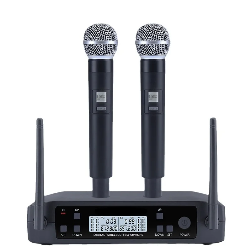 

GLXD4 Professional Dual Channels Dynamic UHF Wireless Microphone Systems For Church Events Party Karaoke Singing