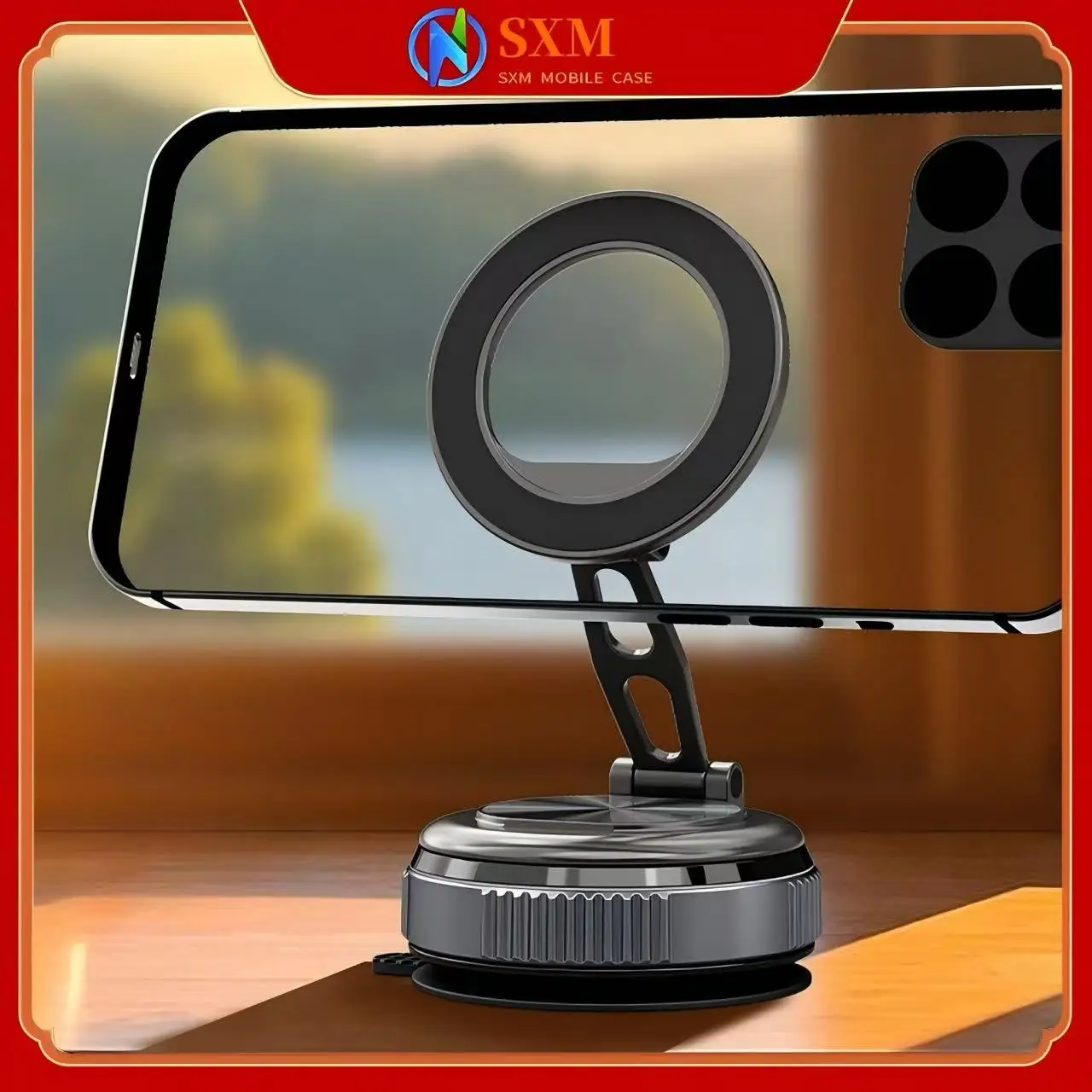 

Vacuum adsorption on the car with a car magnetic mobile phone holder suction cup black technology navigation mobile phone holder