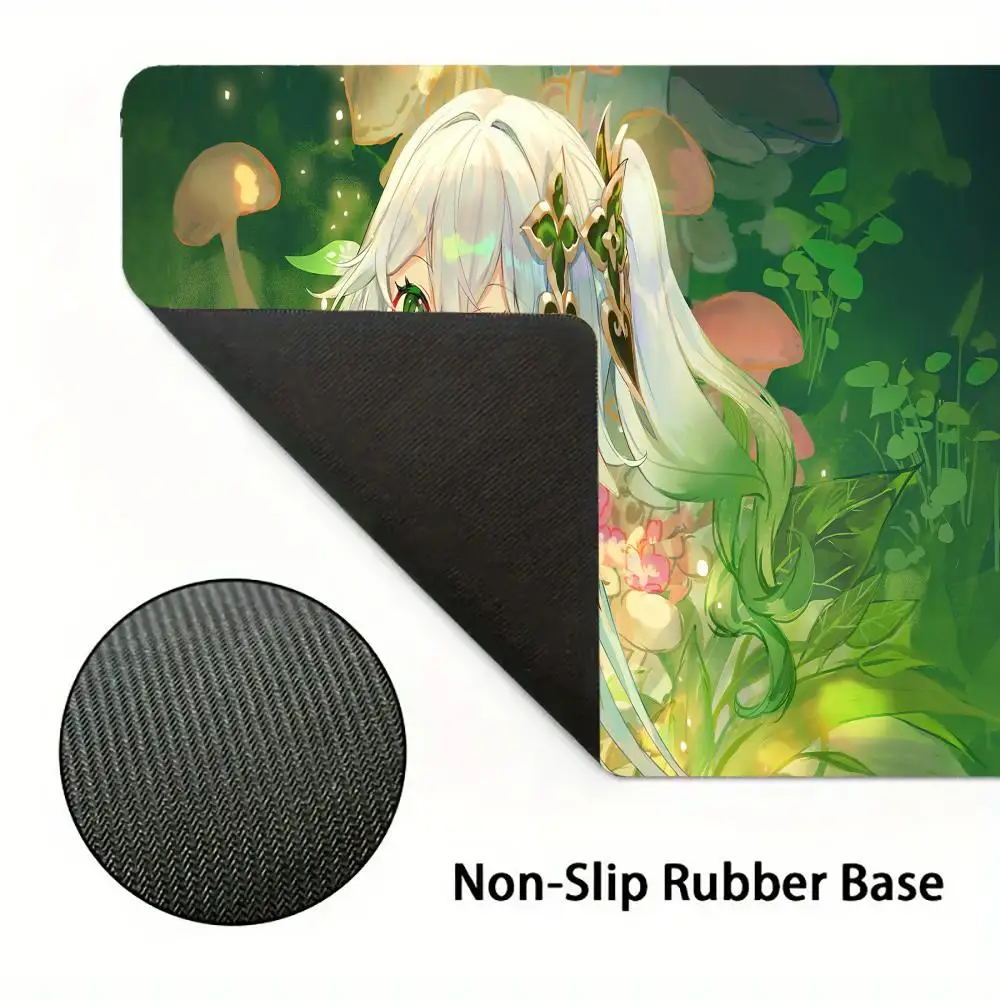 Alfombrilla de ratón verde Genshin, alfombrillas de ratón antideslizantes grandes para juegos, accesorio de escritorio, alfombrilla de ratón estética XXL, alfombrilla para tableta y portátil, Mini tapete para juegos de PC