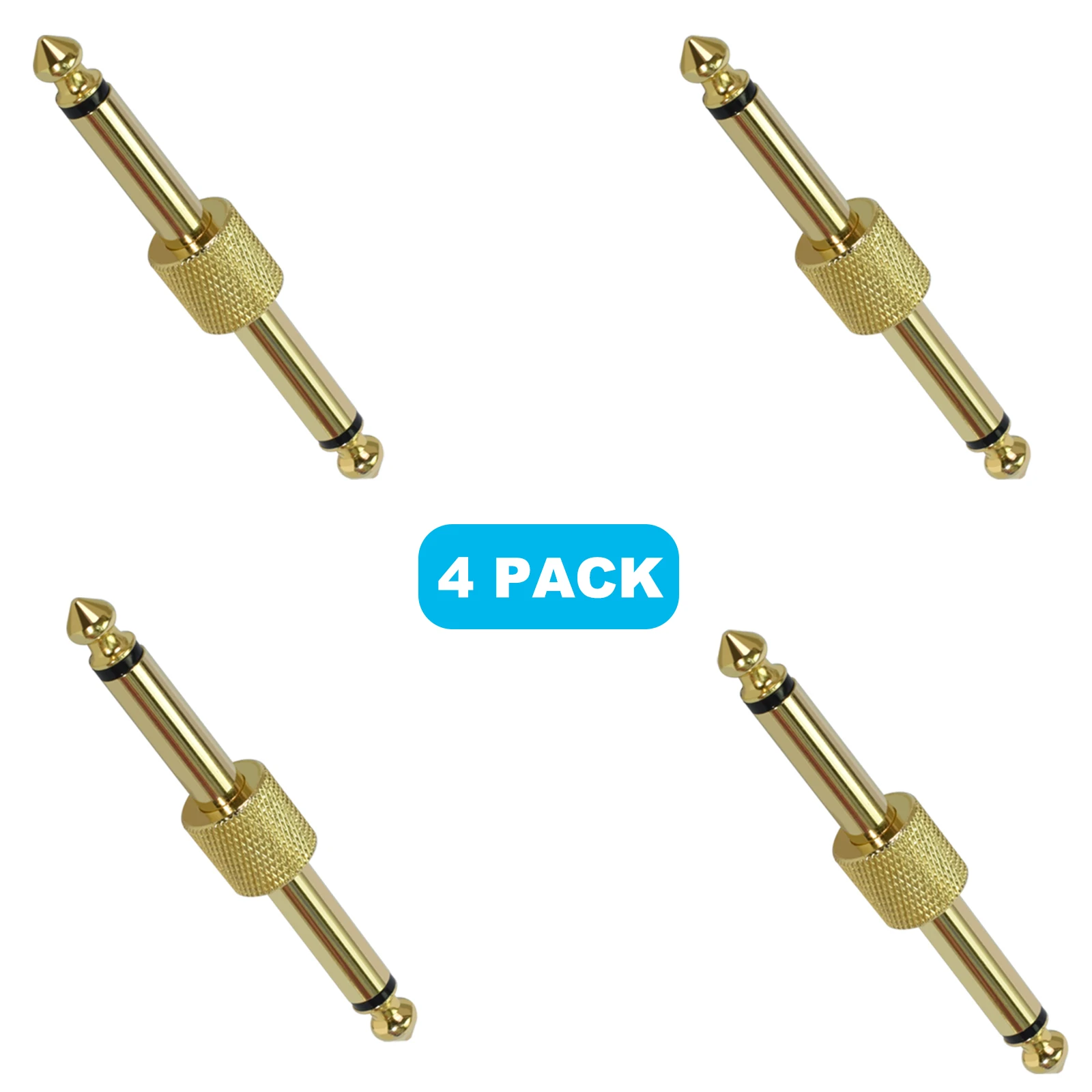 4 Pcs Guitar Effect Pedal Jack Connector Plug Metal Solder Connection Coupler Crank Jumper Patch