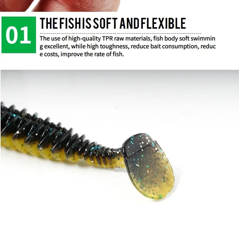 SUNMILE Angeln Weiche Köder Wurm Künstliche Köder 4 cm/0,6g 20 stücke Felsen Angeln Wobbler Leurre Souple Köder Barsch Forelle Bass Köder – Detail 5