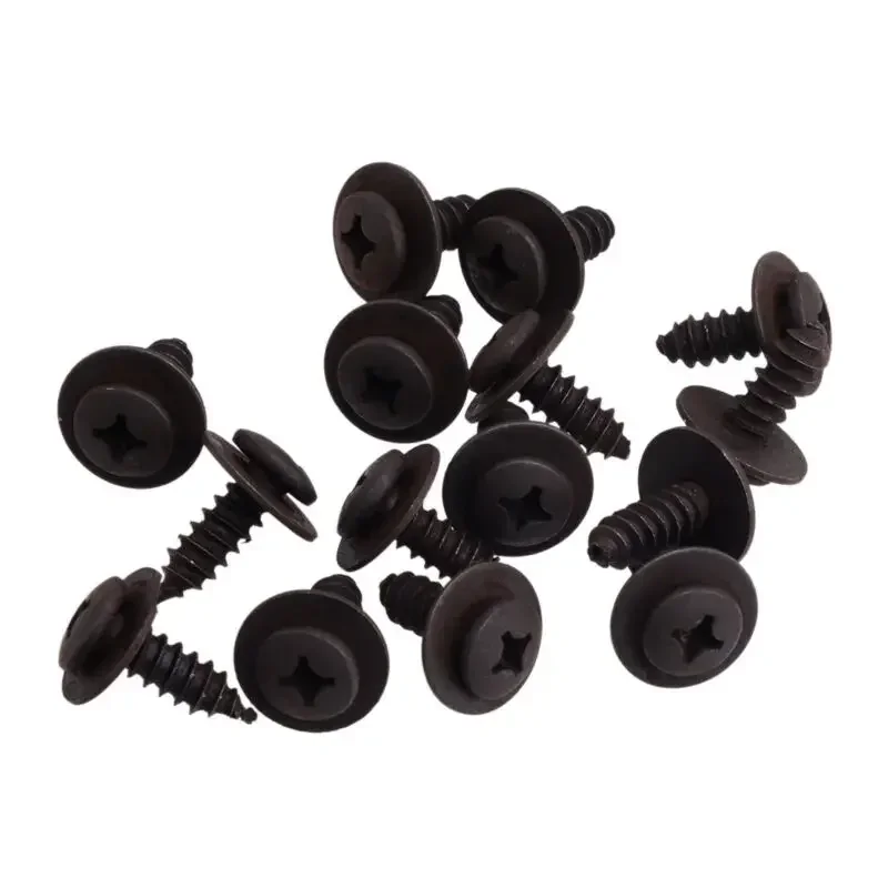 15Set Spring Metal U-Type Clip With Screw Car Side Skirts Bumper Fender Leaf Board Trim Panel Fasteners Grommet Clip Useful