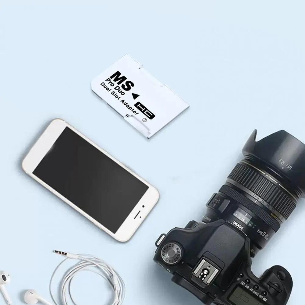 Dual Slot Memory Card Extender High-speed Memory Card Adapter for Capacity Expansion Multi-card Reading Compact Size Portable