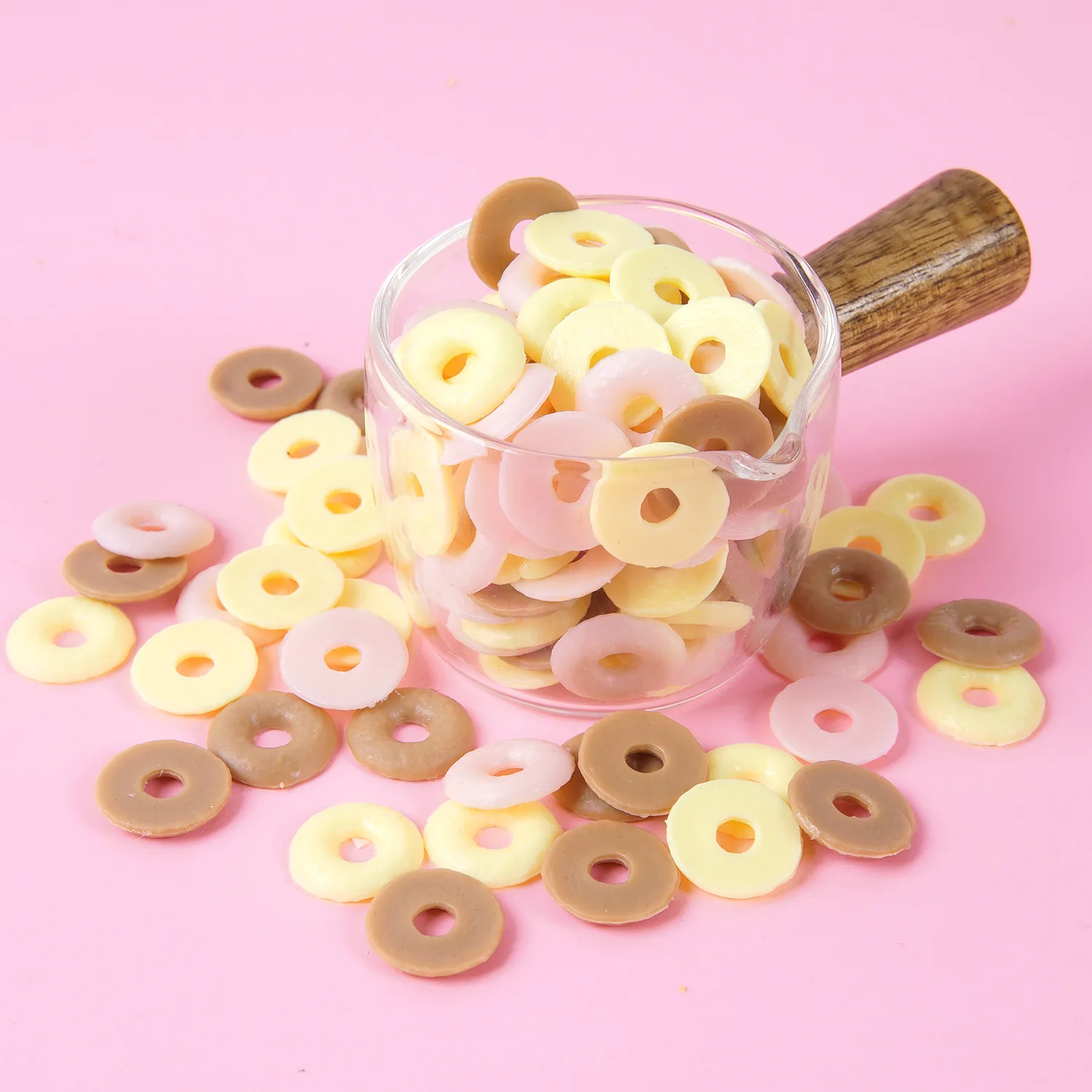 30pcs Mini Donut Dessert Accessories PVC DIY Simulated Dessert Food Play Cake Donut Doll Accessories Decoration Home Decor