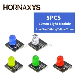 DC3.3v-5v 10mm modulo emettitore di luce sensore led indicatore LED modulo tubo emettitore di luce per arduino rosso giallo blu verde bianco