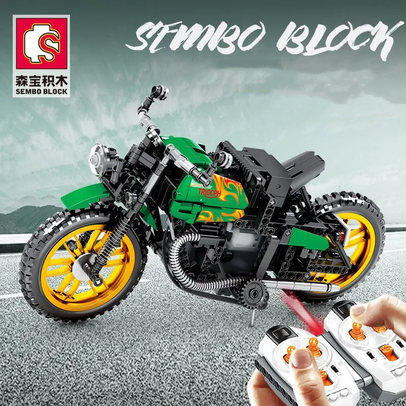 

SEMBO BLOCK remote control motorcycle fashion electric model puzzle assembly novel children toy as a birthday gift for boyfriend