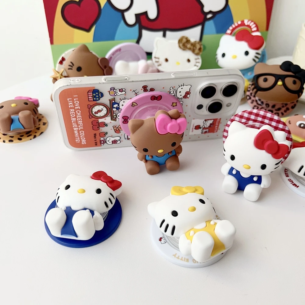 Магнитный держатель Grip Tok Griptok, милый мультяшный Sanrio Hello Kitty, подставка для телефона, поддержка iPhone Samsung Magsafe Smart Tok