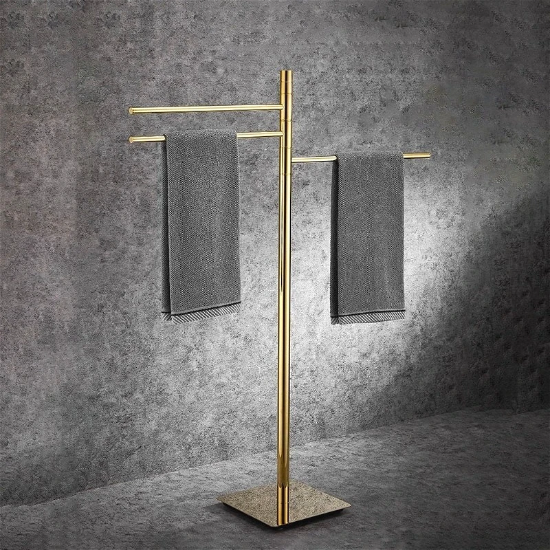 

Household Bath Towel Rack Stainless Steel Three-layer Bathroom Removable Floor Towels Rack Simple Pole Bathroom Accessories