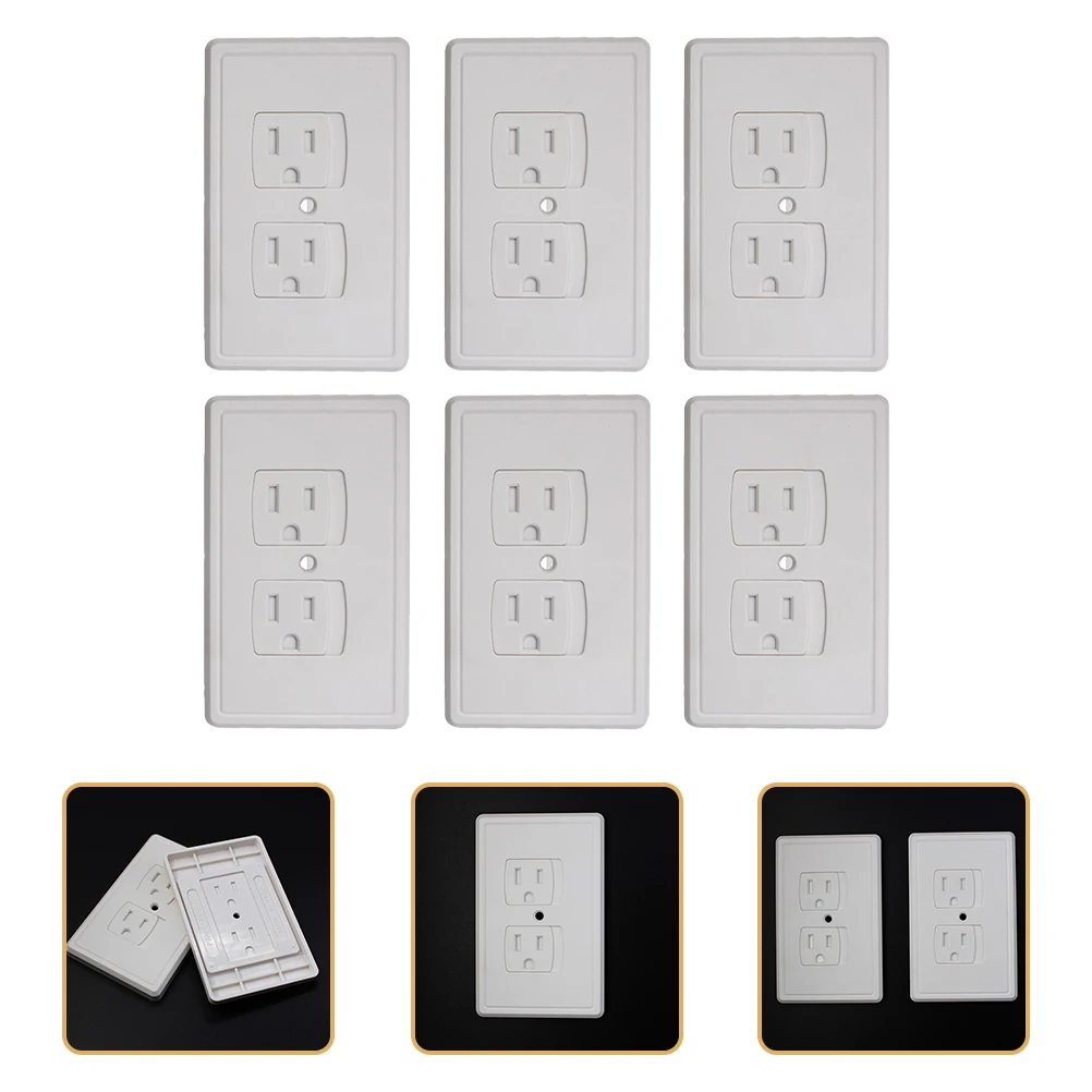 

6 шт., крышка розетки, защита от детей, вилка для детской безопасности, самозакрывающаяся огнестойкая настенная розетка, вилка