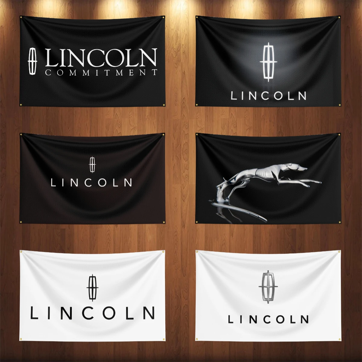 

90x150CM L-Lincoln Racing Car Flag Banner For Car Racing Decoration Poster Tapestry Polyester Outdoor Home