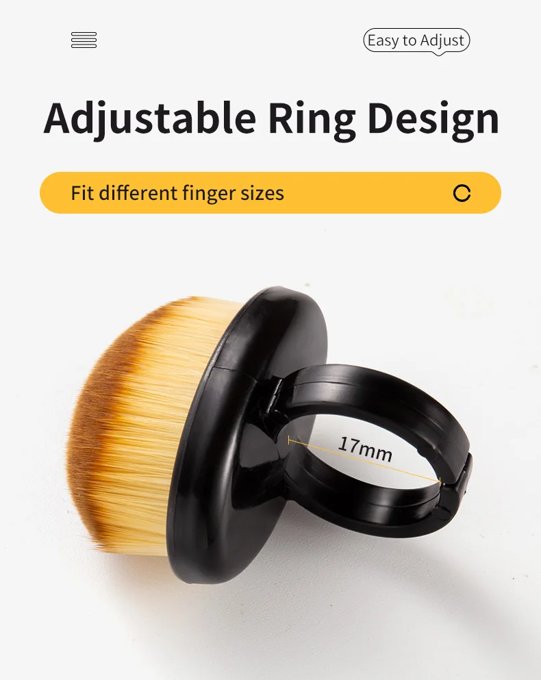 1/10 Stück Maniküre-Staubpinsel mit dichten Borsten, Fingerring-Staubwedel, Nagellack-Pulverreiniger, Nagelkunst-Essential, Salonbedarf – Detail 6