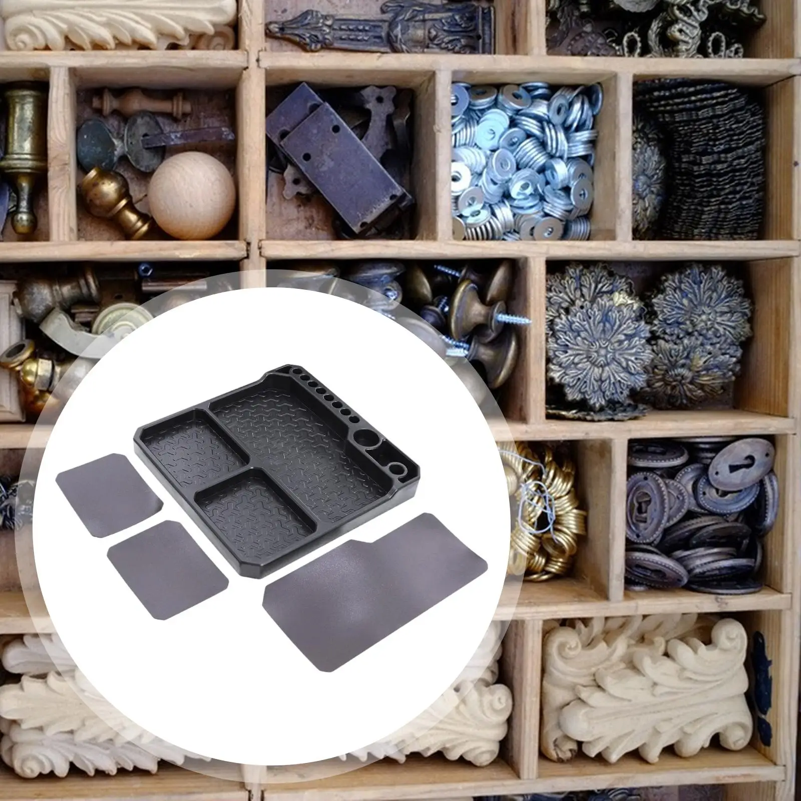 シリコンツールトレイ、修理ツールハードウェアトレイ、パーツトレイオーガナイザー、1/12 1/16車両トラックボートアクセサリー用