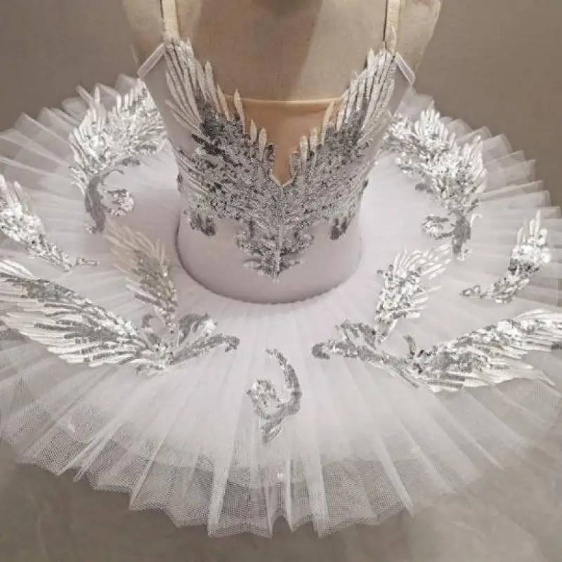 Adult Kids Professional Ballet Tutu White Swan Lake Pancake Tutu Ballerina Party Dance Costumes Ballet Dress Girls Women