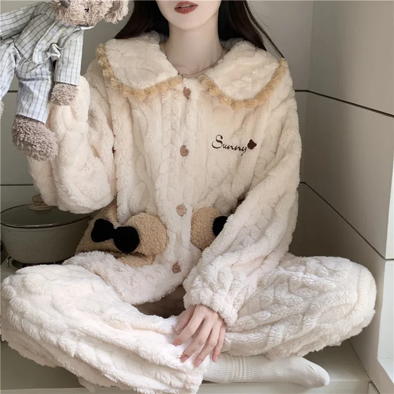 

Пижамные комплекты на пуговицах для женщин, хлопковые, с цветочным дизайном, домашняя одежда, очаровательные, удобные, дышащие, прохладные, с ярким принтом, весенние