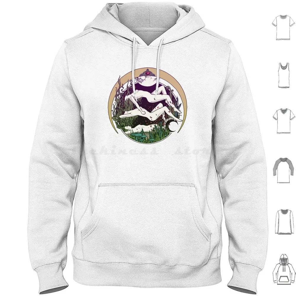 Moon Goddess Hoodies Long Sleeve Female Feminine Goddess Primitive Nature Earth Mother Nature Mother Earth Forest