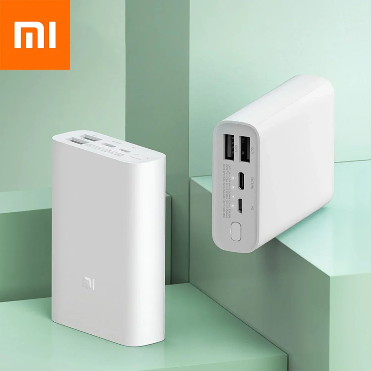 

Xiaomi Power Bank 10000mAh PB1022ZM Pocket Version Mini 3 out 2 Portable Charger External Battery Powerbank