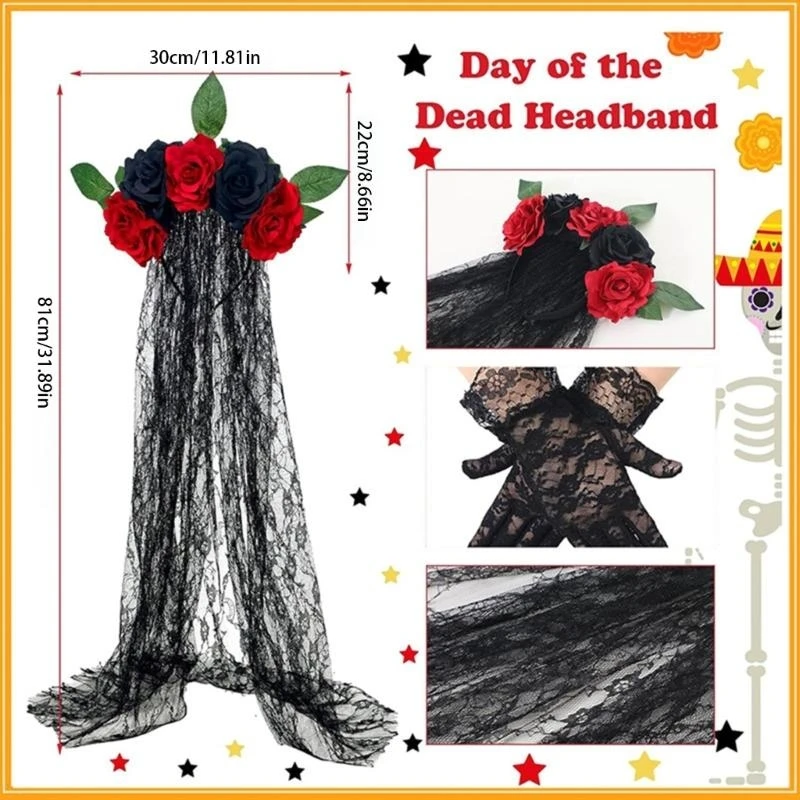 Q39C Day of The Deads Costume Sugar Skull Costume Day Of The Deads Face Tattooed