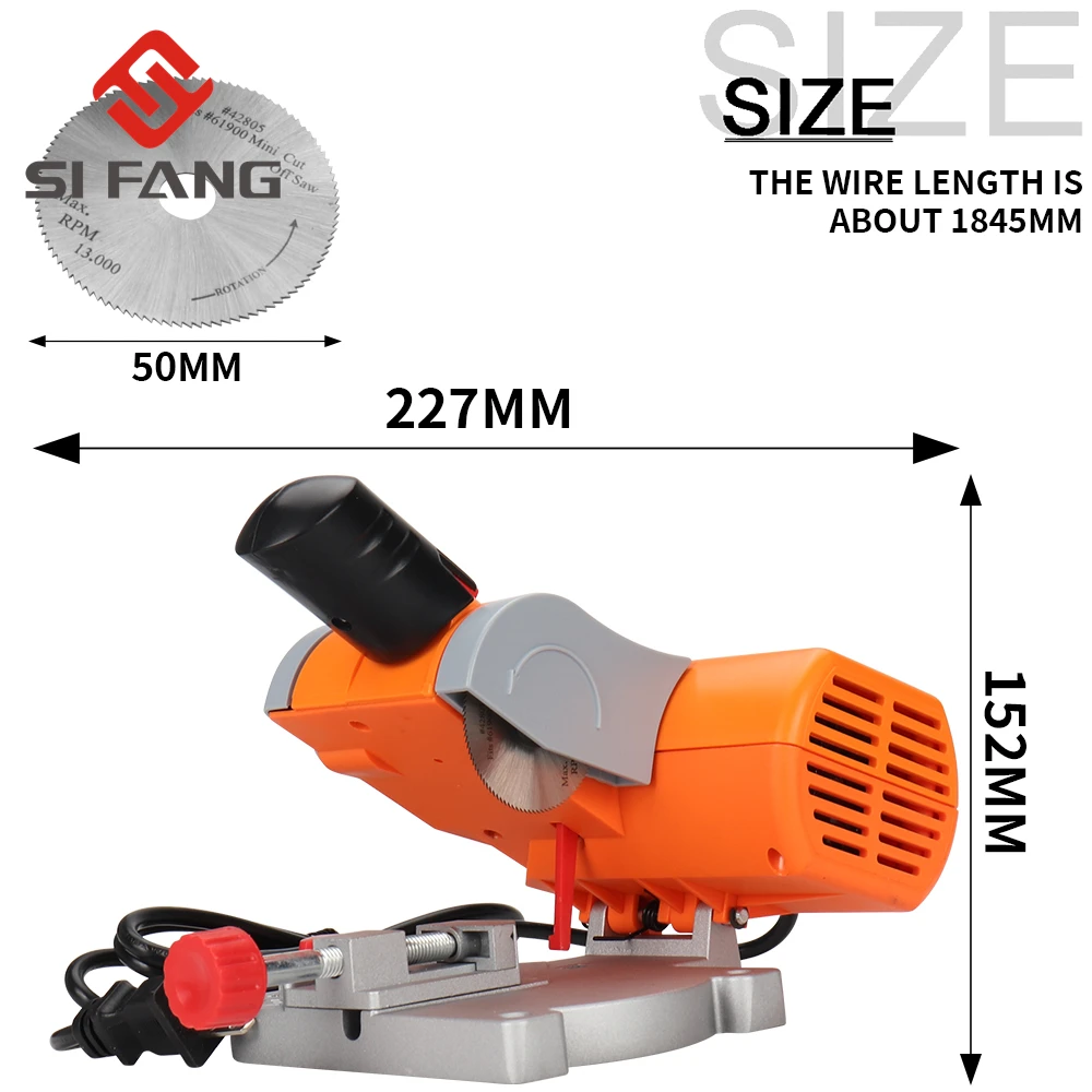 110V Table Cutting Machine Bench Mini Cut-off 0-45 Miter Saw Steel Blade 3/8\