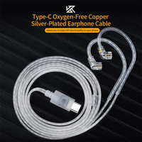 KZ Earphone Cable Silver plated upgrade cable Headphones wire Type-C 2PIN 0.75mm For KZ ZSN ZSX EDX PRO  ZSTX AS10  ZS10 PRO X