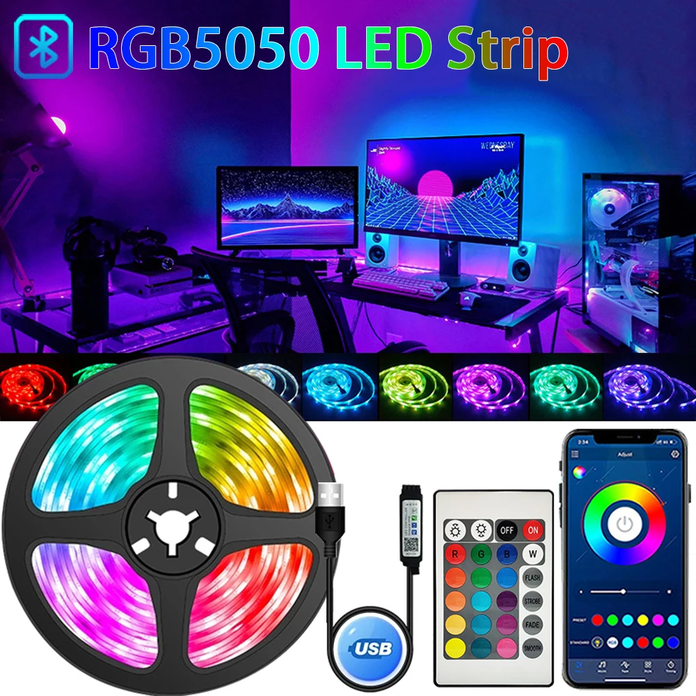 

Светодиодная лента RGB 5050 с поддержкой Bluetooth, 5 В