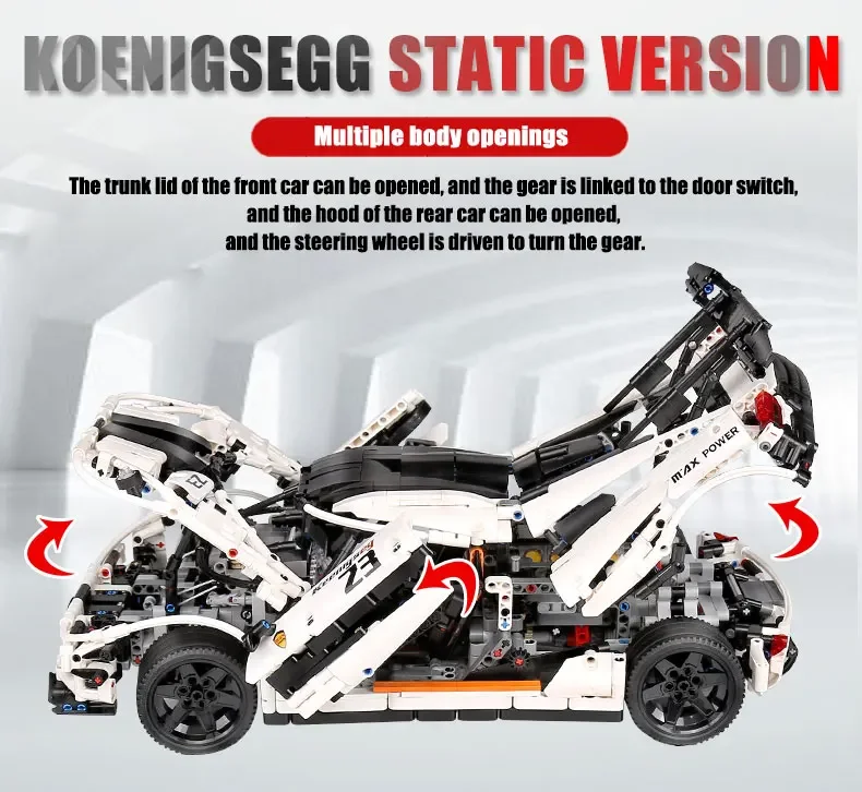 Koenigseg-AgeraRS para niños, 23002, 13120, alta tecnología, bloques de construcción, juguetes compatibles MOC-20518