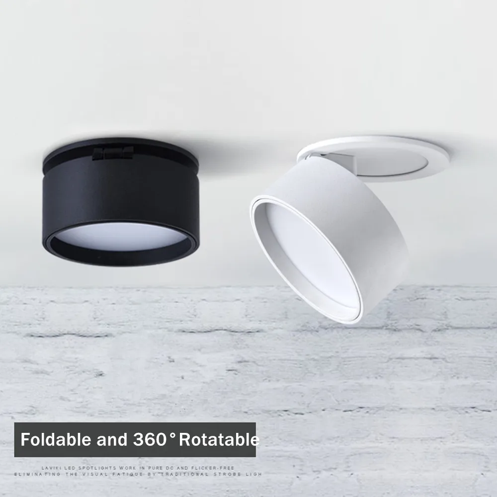 

Angle Adjustable LED Downlight Dimmable 7W 10W 12W Ceiling Recessed Downlight TV Background Spot Lights 3000K 4000K 6000K