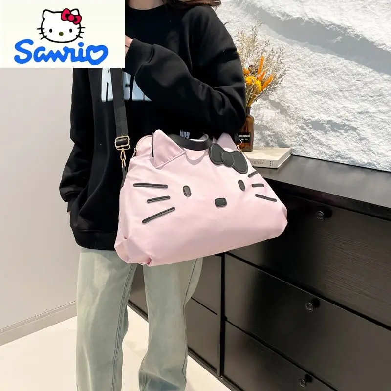 حقيبة أمتعة عصرية ذات سعة كبيرة للسيدات من سانريو، حقيبة سفر محمولة للتخزين في الهواء الطلق من هالو كيتي